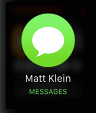 Tap the WhatsApp message on Apple Watch