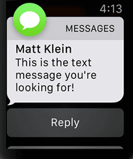 Tap reply to respond to WhatsApp message on Apple Watch