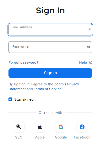 Sign in on Zoom