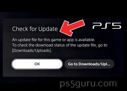 check for update on PS5