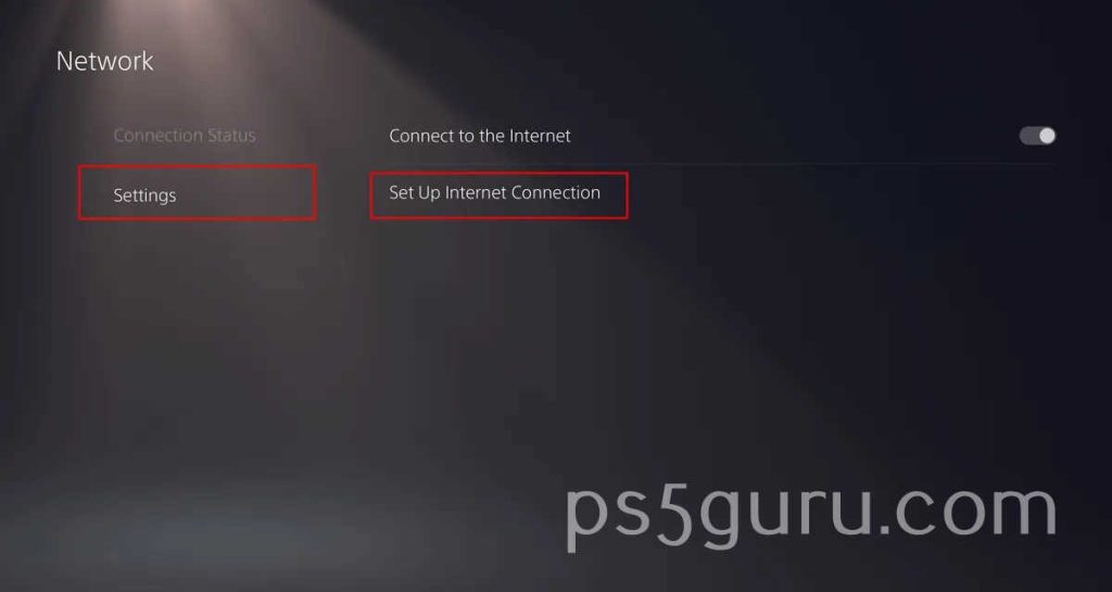 choose Set Up Internet connection