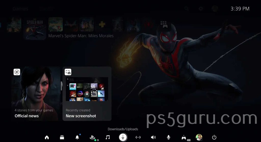 click Downloads or Uploads on PS5 - How to Update PS5