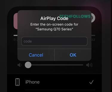 Enter the AirPlay code 