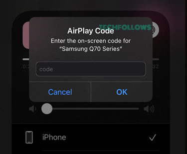 Enter the AirPlay code
