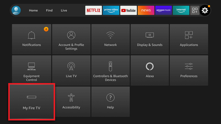 Select My Fire TV