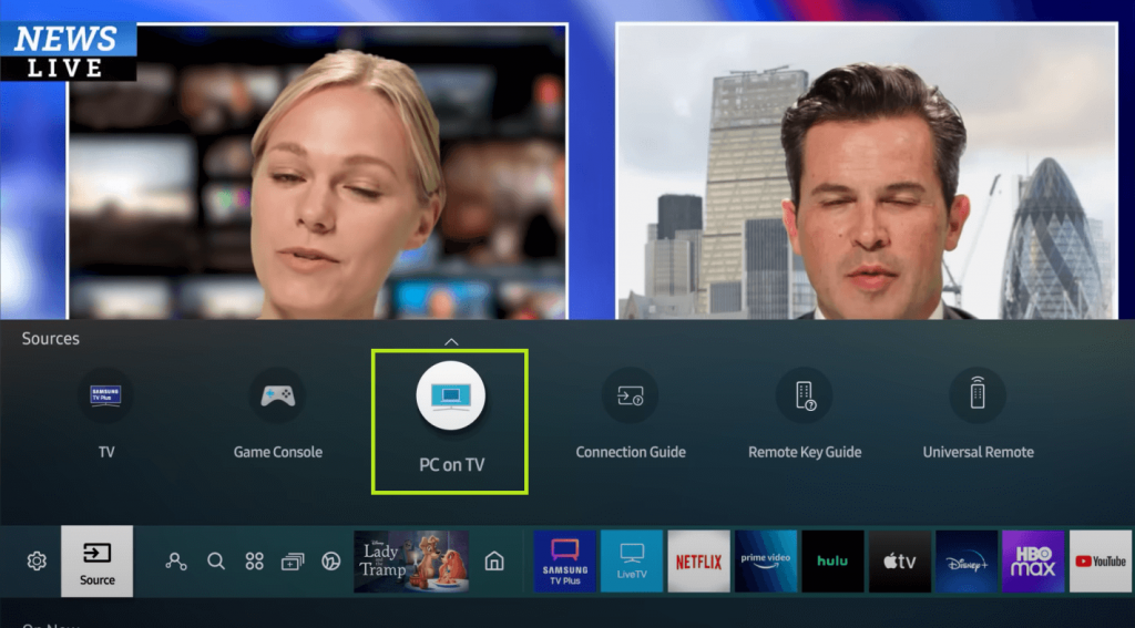 PC on TV option.