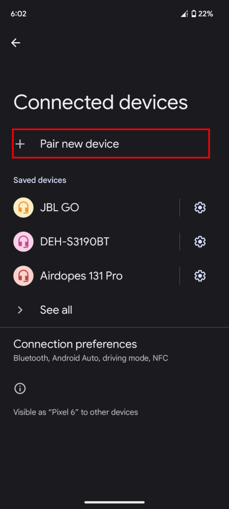 Select Pair new device