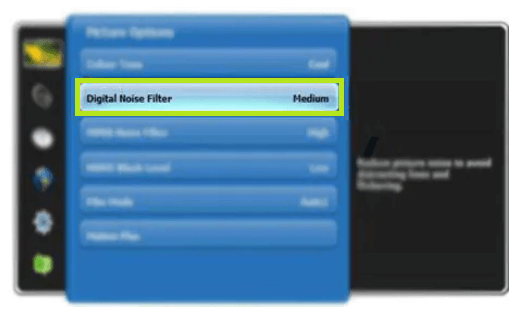 Select Digital Noise Filter. 