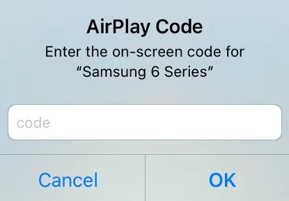 Enter the code to AirPlay Showtime on Samsung TV