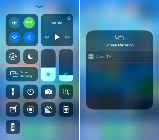 Tap the Screen Mirroring icon