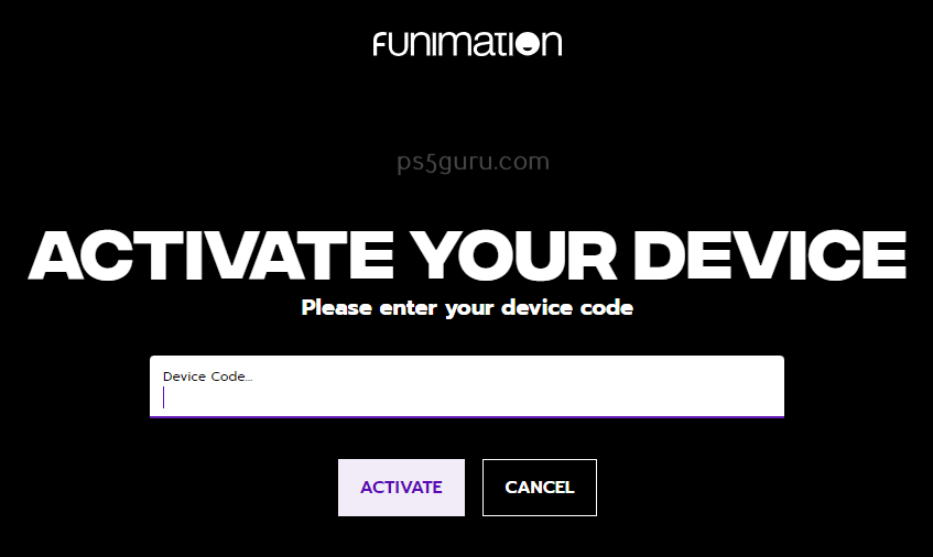 Activate - Funimation PS5