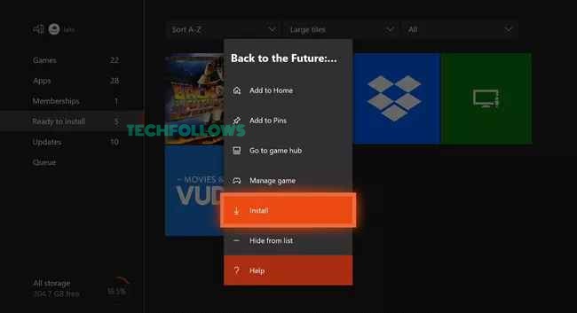 Reinstall the deleted games on Xbox One