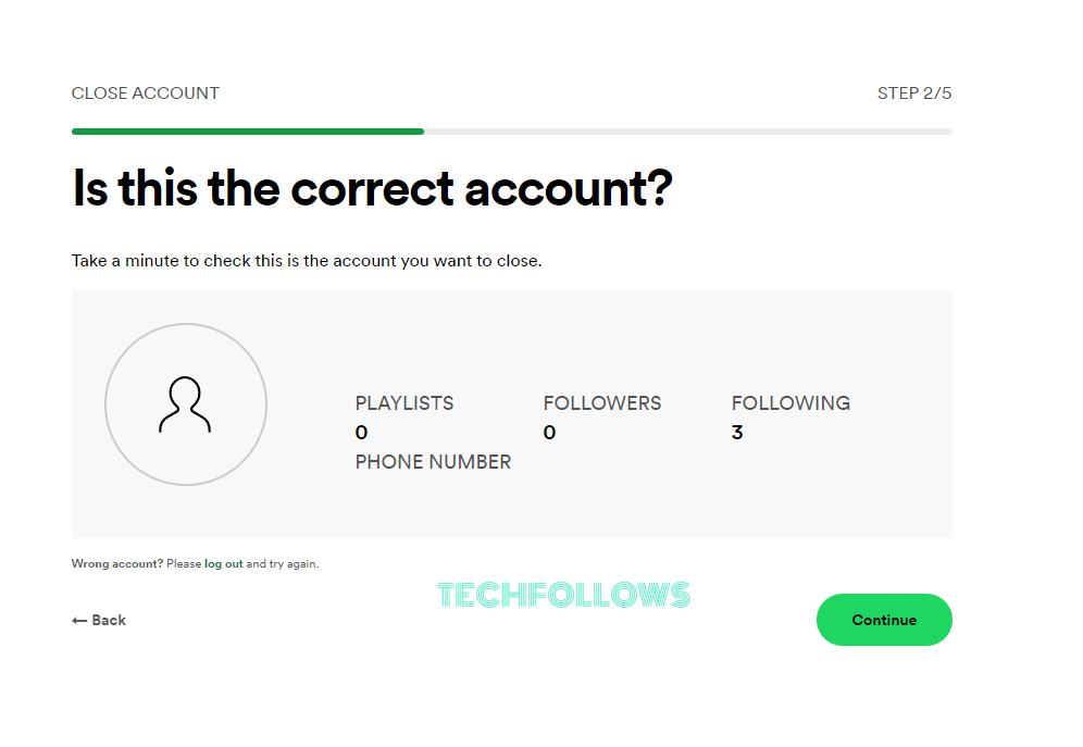 Verify your Spotify account for deletion