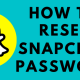 How to Reset Snapchat Password