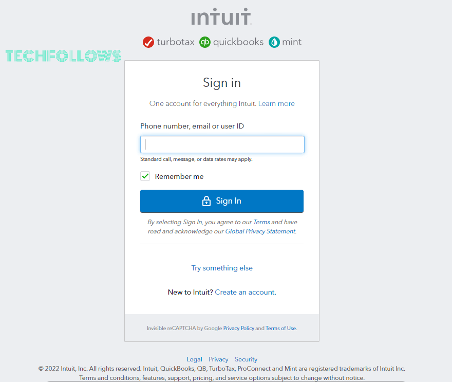 Sign in to Intuit