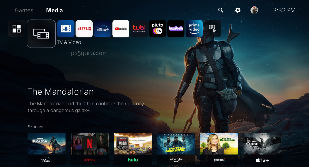 Home page - Hulu on PS5
