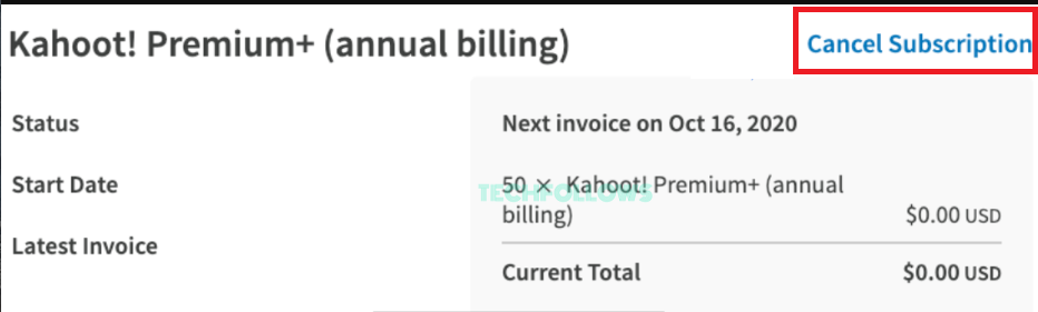 Cancel Kahoot Subscription