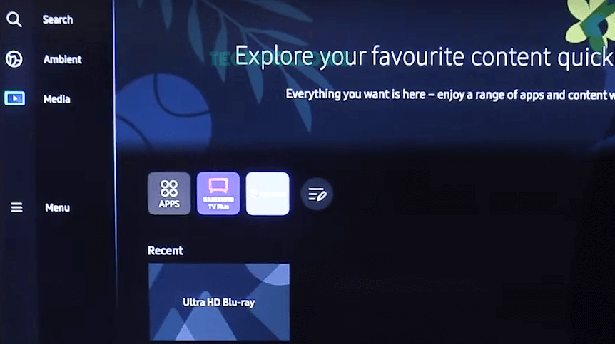 Tap Menu on Samsung TV
