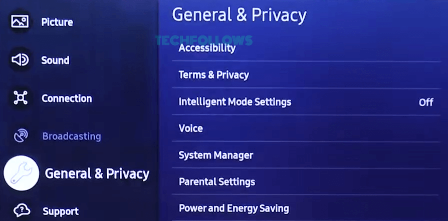 Click General & Privacy 