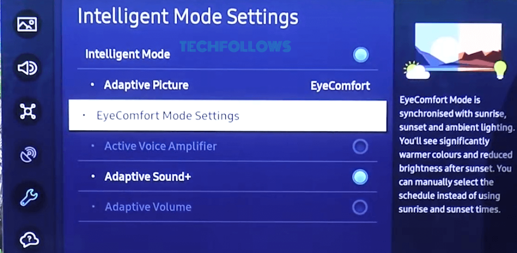 Click EyeComfort Mode Settings