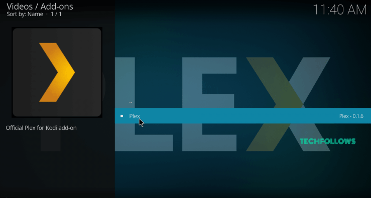 Launch Plex on Kodi