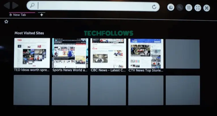 Open Web Browser on LG TV