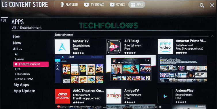 Search for Peacock TV app 