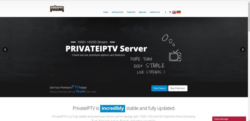 Private IPTV website