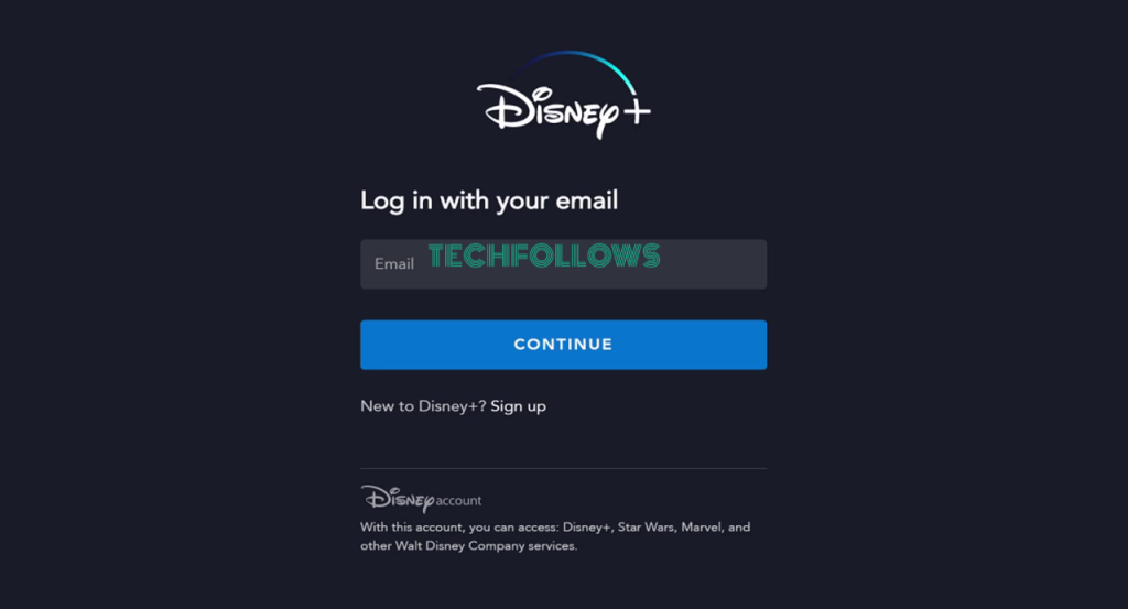 Enter the Disney Plus account