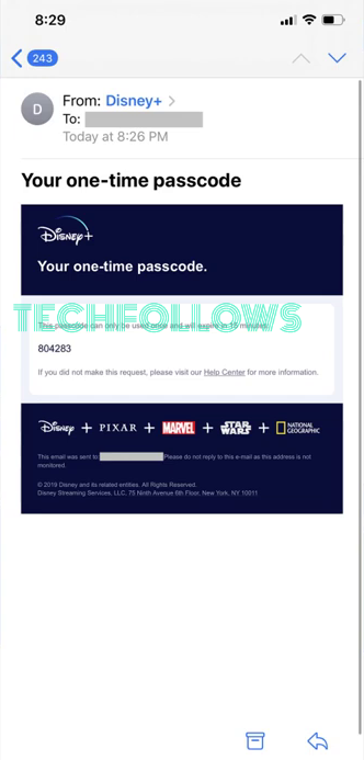 Reset Disney Plus password mail