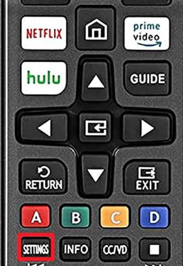 Press Settings button on the remote