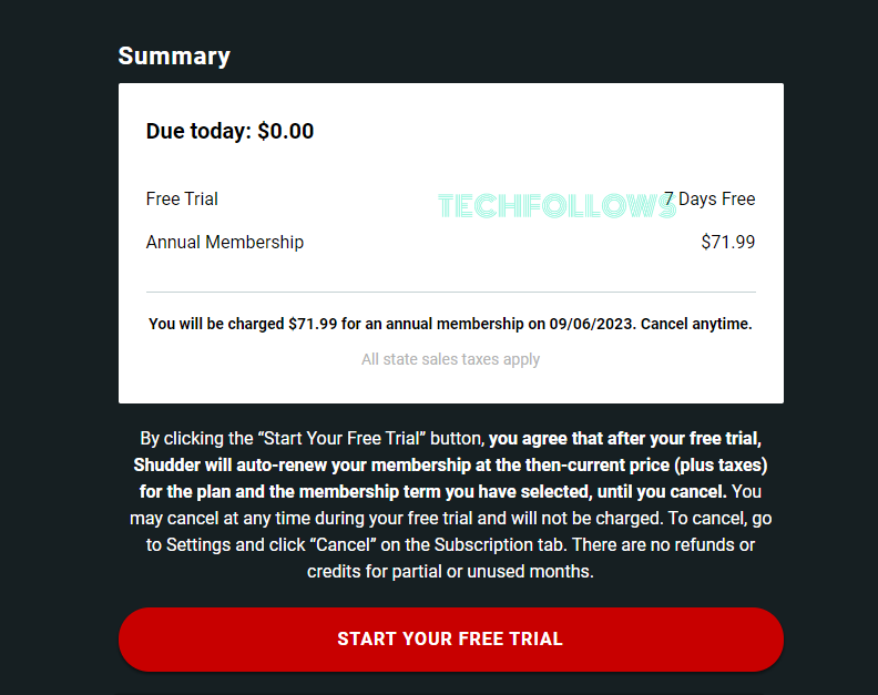 Tap Start Your Free Trial