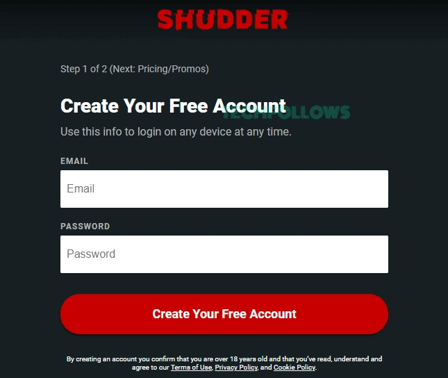 Create Shudder account 