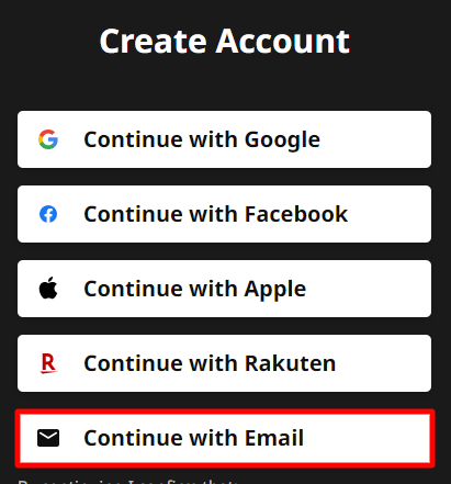 Click Continue with Email option