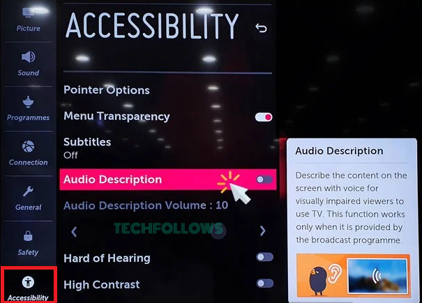 Turn Off Audio Description