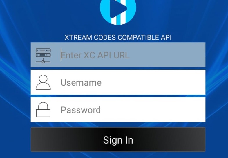 Enter XCIPTV Player credentials