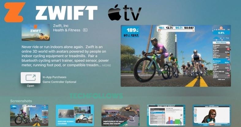 Open Zwift on Apple TV 