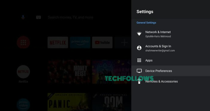 Select Device Preferences