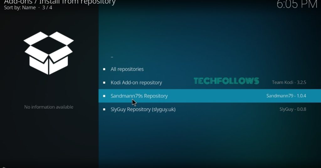 Select the Sandman repository