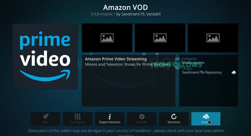 Install Amazon Prime Video addon on Kodi