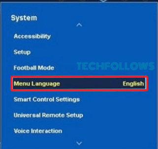Click Menu language and change the language on your Samsung TV