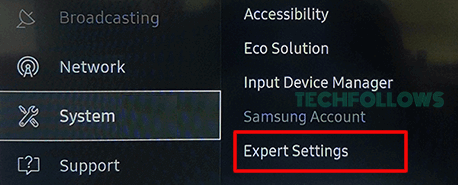 Go to System and Expert Settings