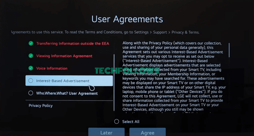 Tap Agree to the User Agreements