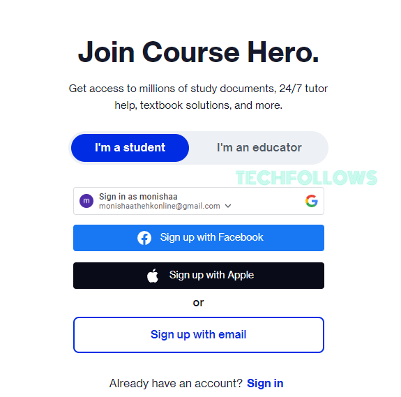 Sign in to Course Hero