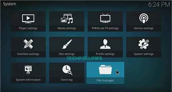 Selct the File Manager option