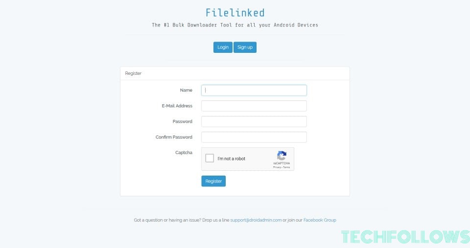 Sign up for Filelinked on Firestick