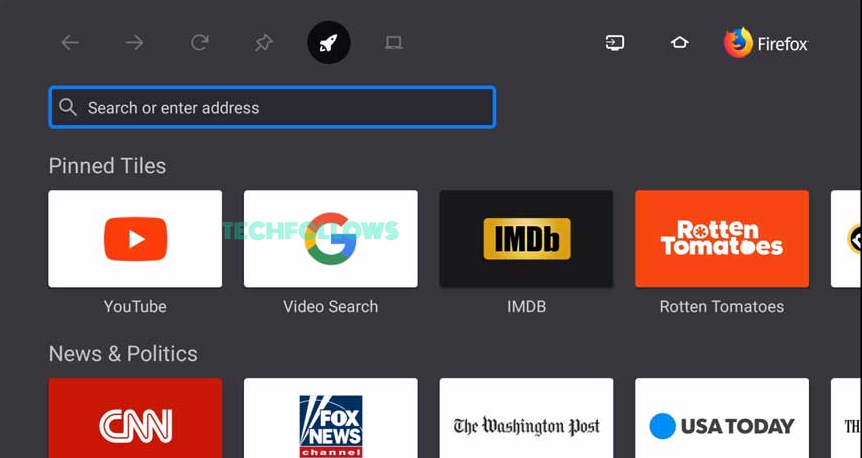 Firefox browser on Google TV