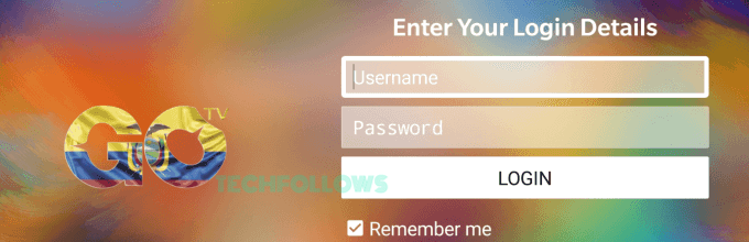 Enter Login details on GoTV IPTV