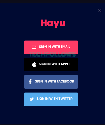 Sign up to start Hayu free trial