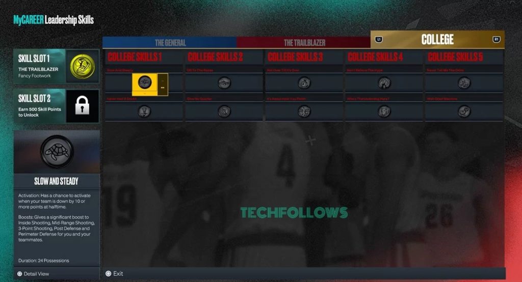 The College Skills in NBA 2K23